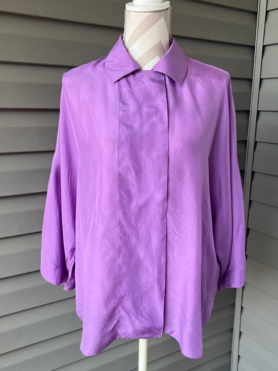 Massimo Dutti Tops - Massimo Dutti Lavender Silk Button-Front Blouse